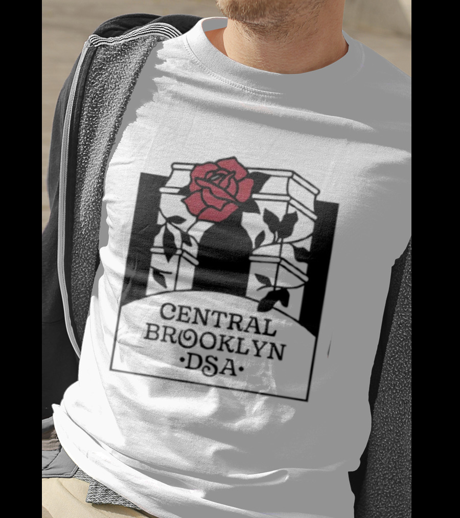 Central Brooklyn DSA Red Rose And Arch T-Shirt