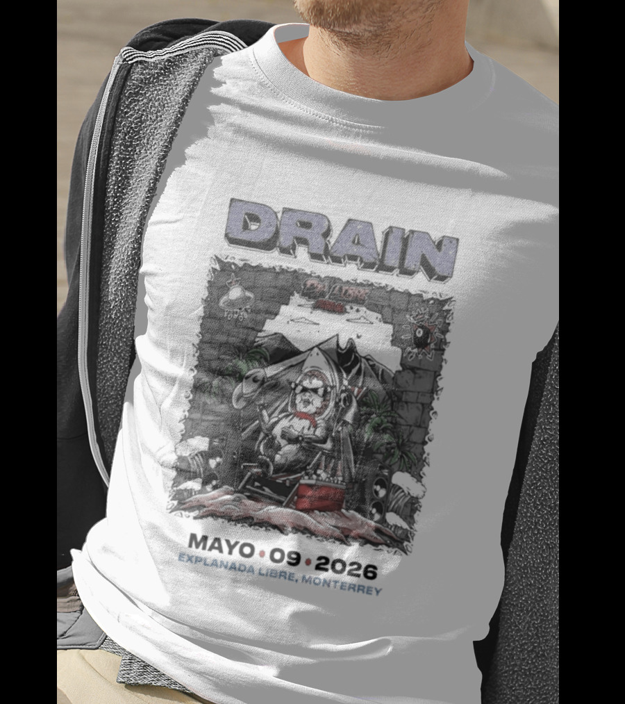 Drain Dia Libre Festival Monterrey Mexico Mayo 9 2026 T-Shirt