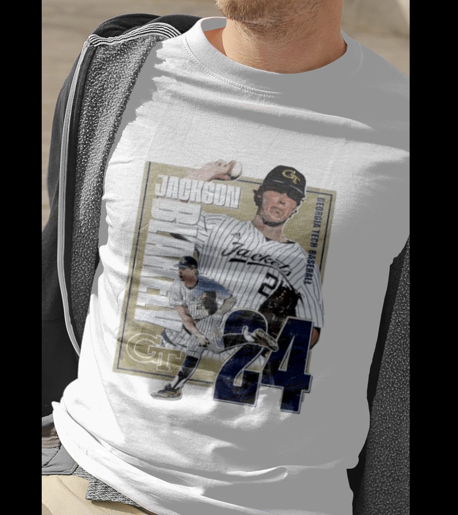 Jackson Blakely Georgia Tech Baseball GT 24 Player Student Athlete T-Shirt
