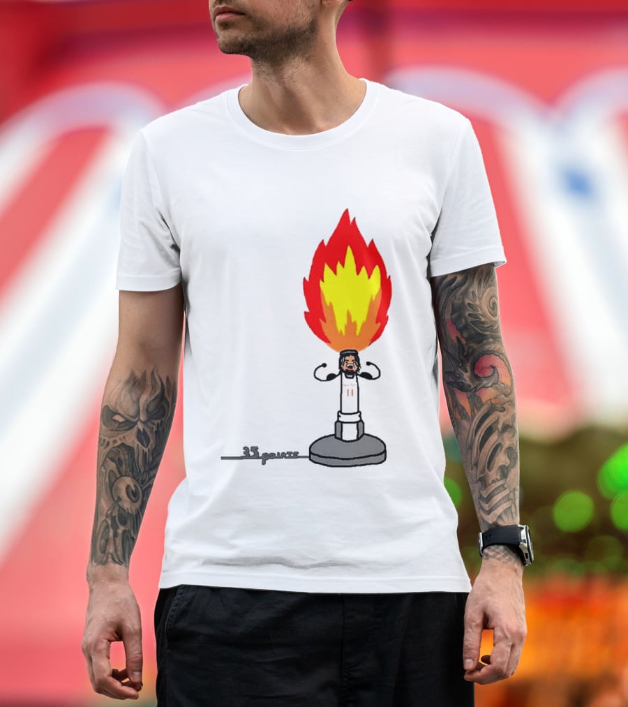 New York Knicks Jalen Brunson 35 Points It's Lit Flame T-Shirt