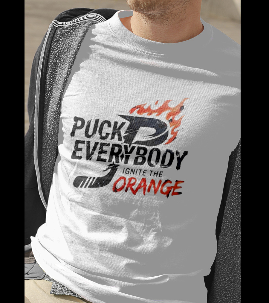 Puck Everybody Ignite The Orange P Fire T-Shirt