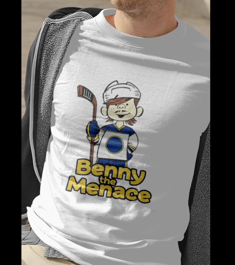 Zach Benson Benny The Menace Sabres Hockey Player Cartoon T-Shirt