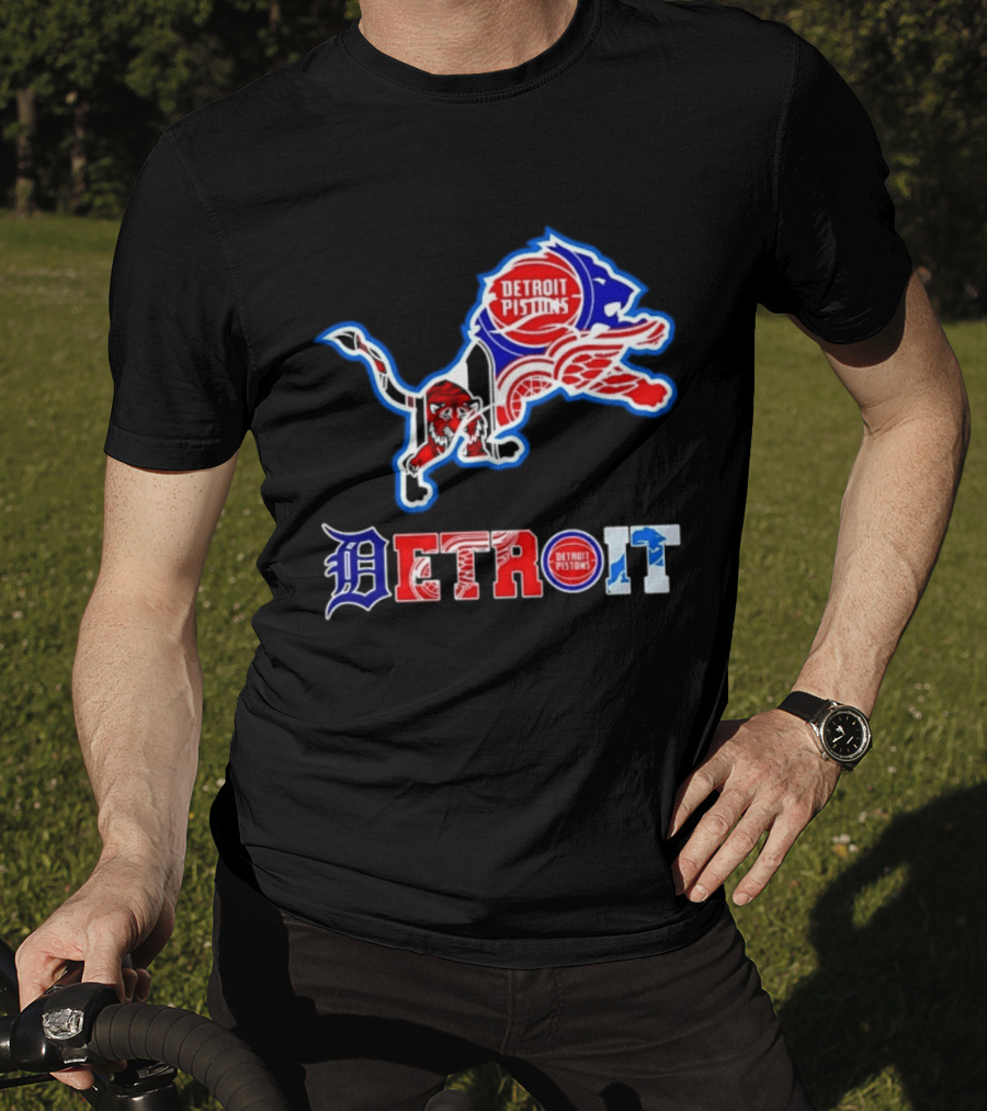Detroit Lions Pistons Tigers Red Wings Sports Team Mashup T-Shirt
