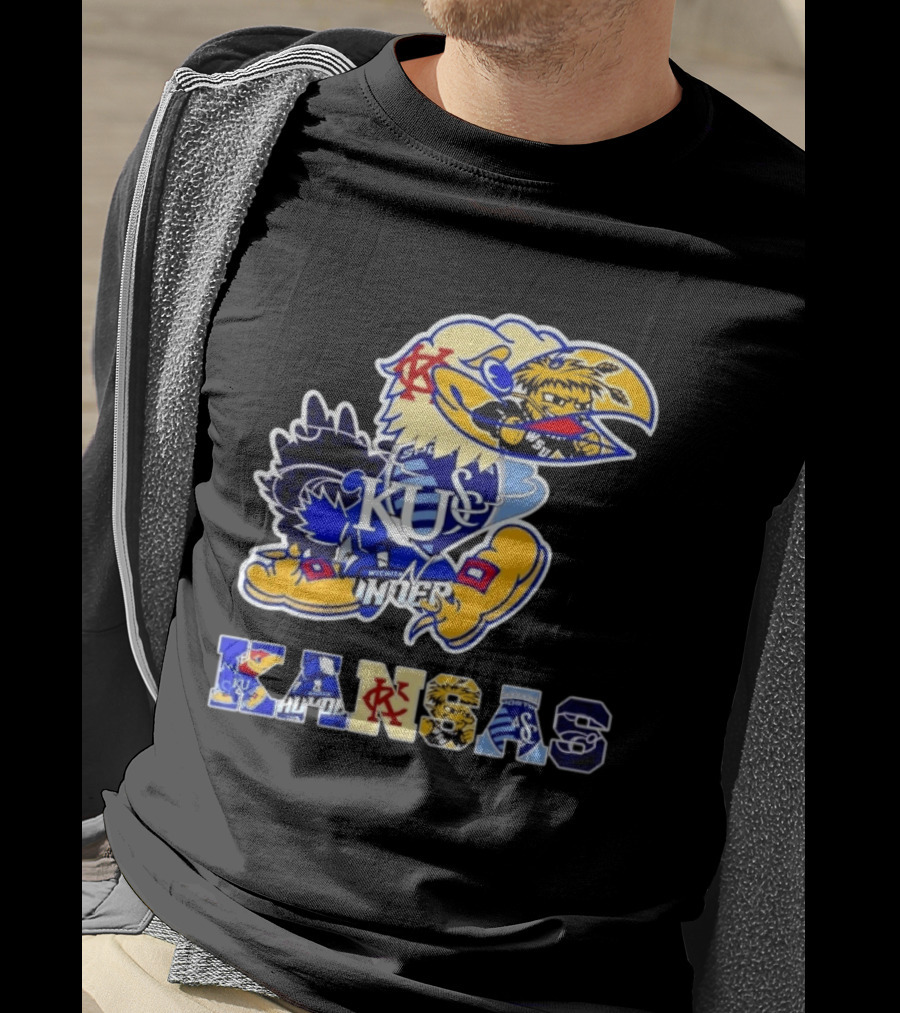 Kansas Jayhawks Wildcats Shockers Ichabods Team Mashup T-Shirt