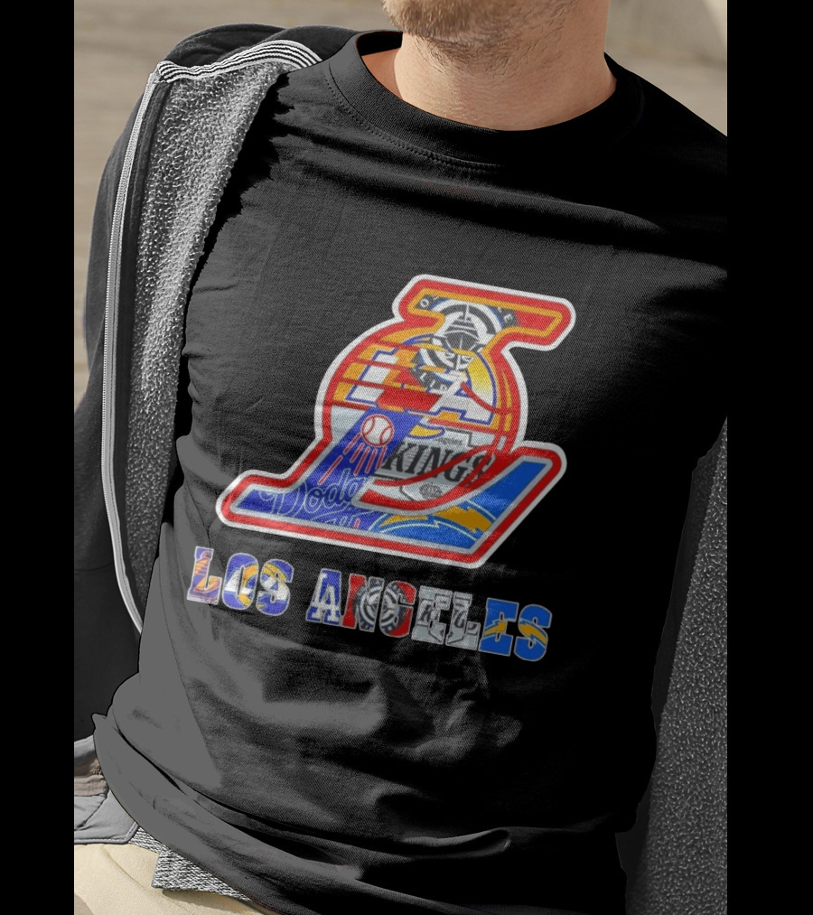 Los Angeles Dodgers Lakers Kings Chargers Sports Team Mashup T-Shirt