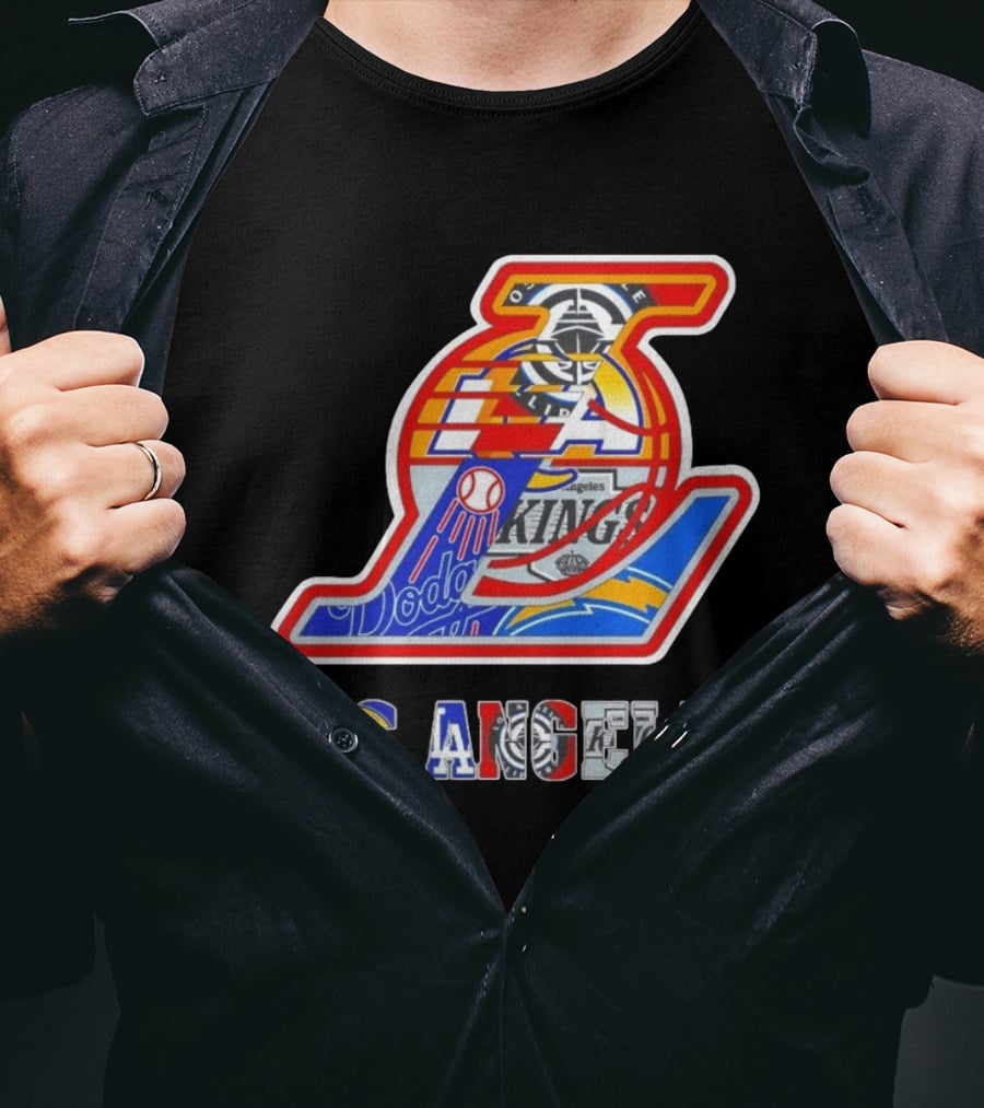 Los Angeles Dodgers Lakers Kings Chargers Sports Team Mashup T-Shirt