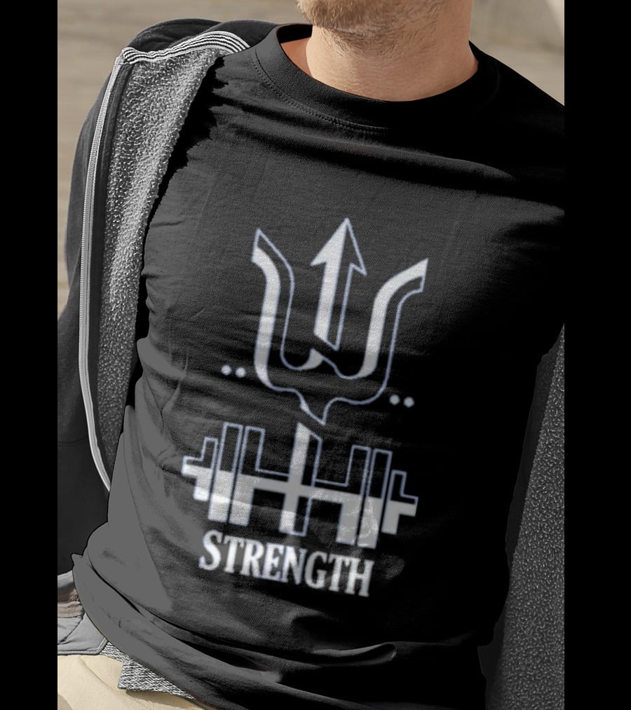 Bryan Woo Strength Arrow And Barbell Motivational T-Shirt