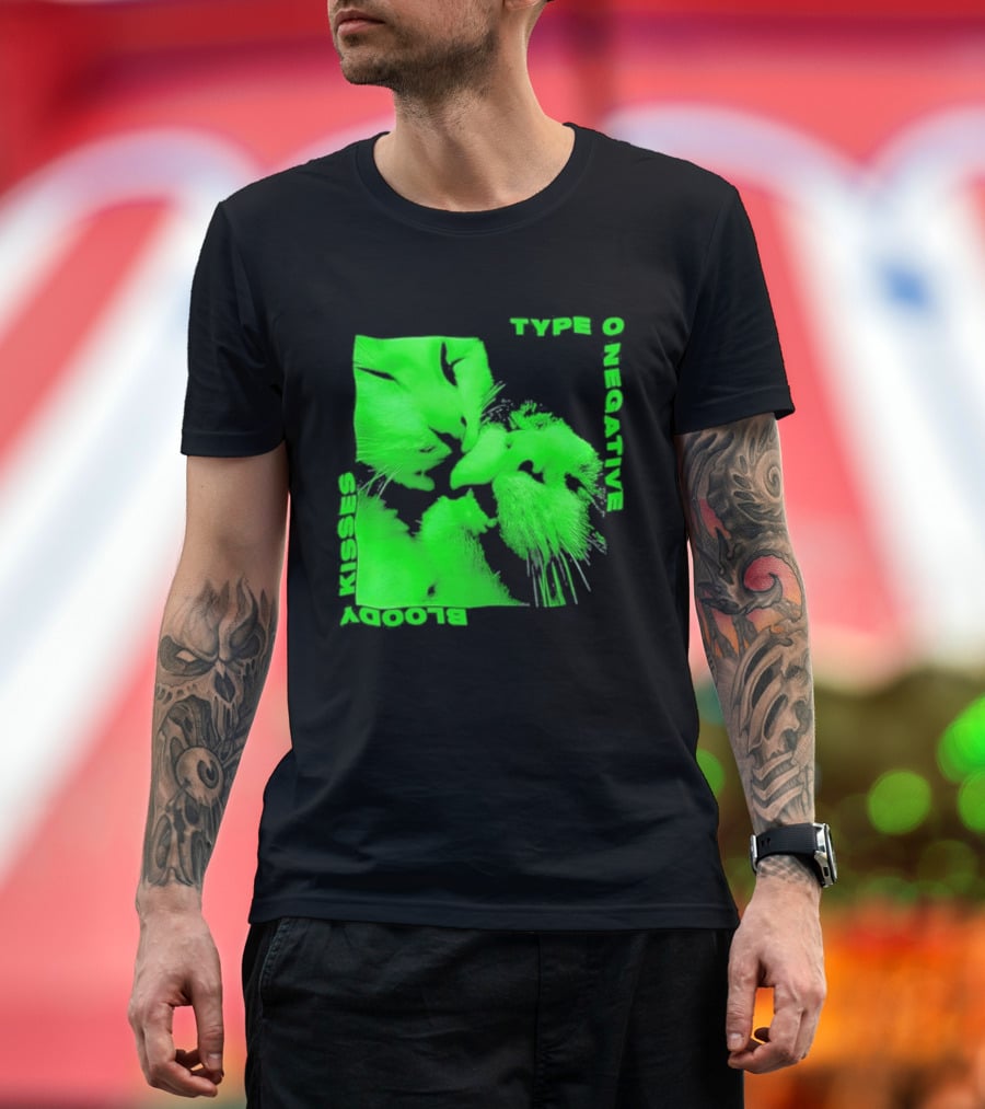 Type O Negative Cat Kissing Kisses Bloody T-Shirt