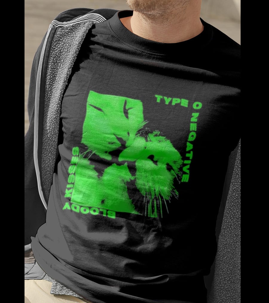 Type O Negative Cat Kissing Kisses Bloody T-Shirt