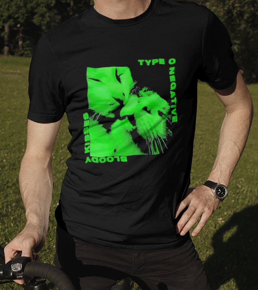 Type O Negative Cat Kissing Kisses Bloody T-Shirt