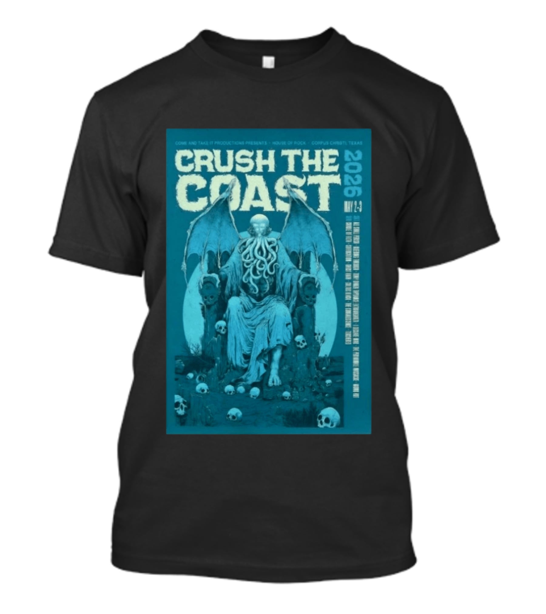 Crush The Coast May 2 3 2026 House Of Rock Corpus Christi Texas Cthulhu T-Shirt