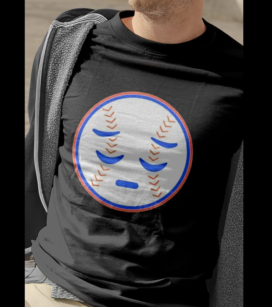 Disappointed Baseball Face New York Mets Emojis T-Shirt