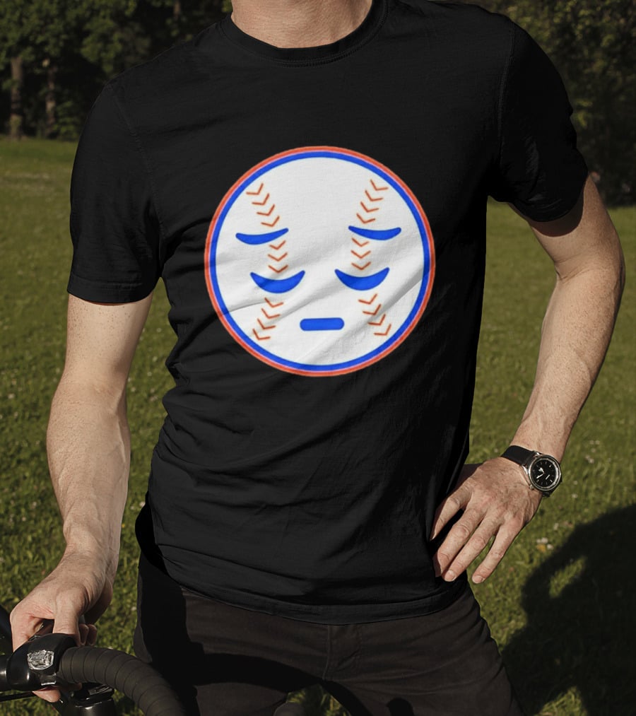 Disappointed Baseball Face New York Mets Emojis T-Shirt
