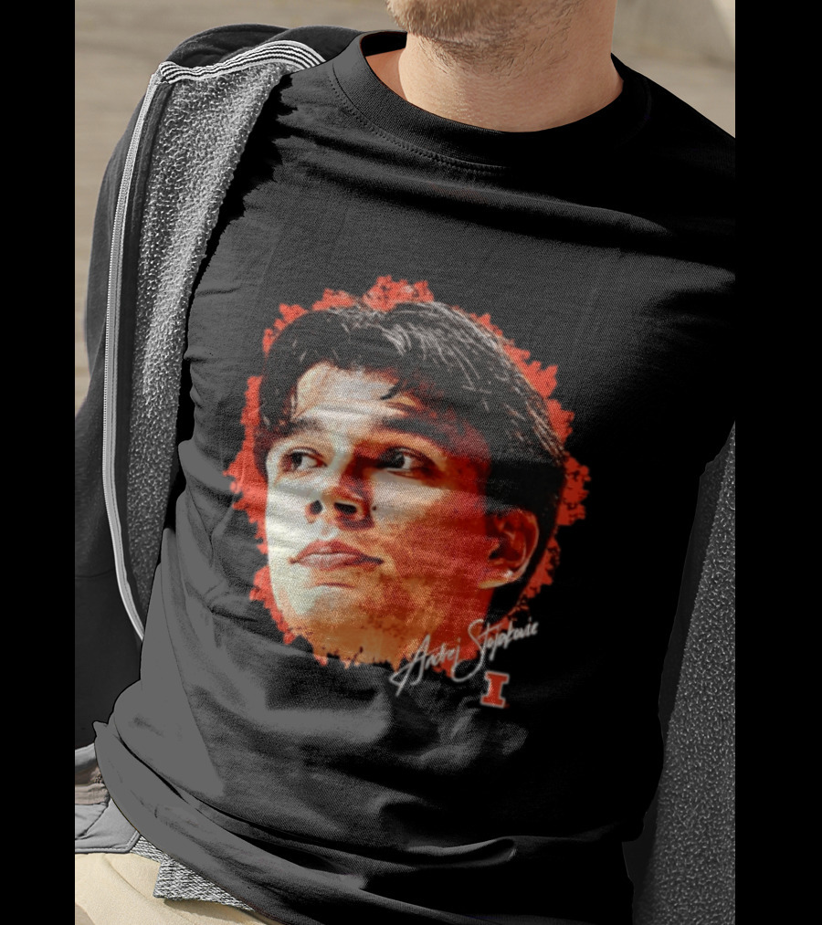 Illinois Fighting Illini Andrej Stojakovic NCAA Men's Basketball Game Face T-Shirt