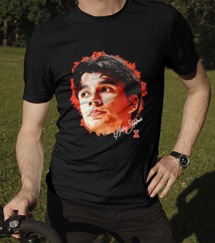 Illinois Fighting Illini Andrej Stojakovic NCAA Men's Basketball Game Face T-Shirt