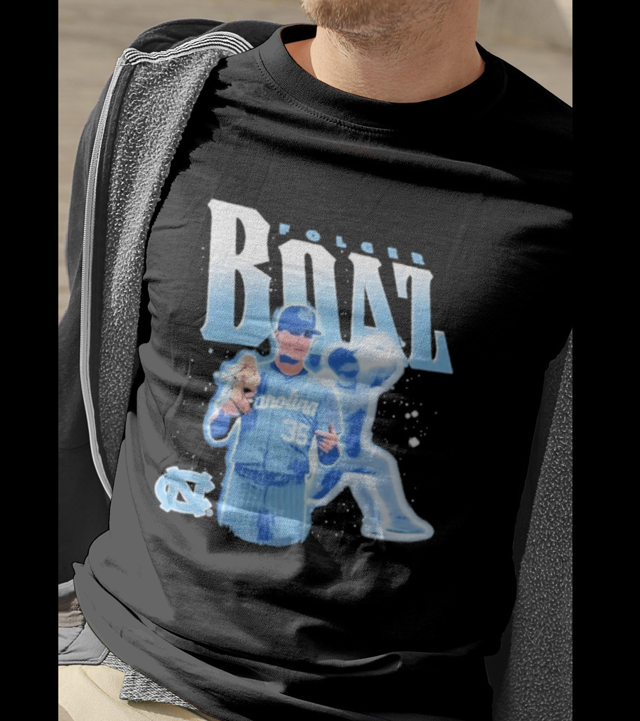 Folger Boaz Carolina Tar Heels Baseball 36 North Carolina Illustrated T-Shirt