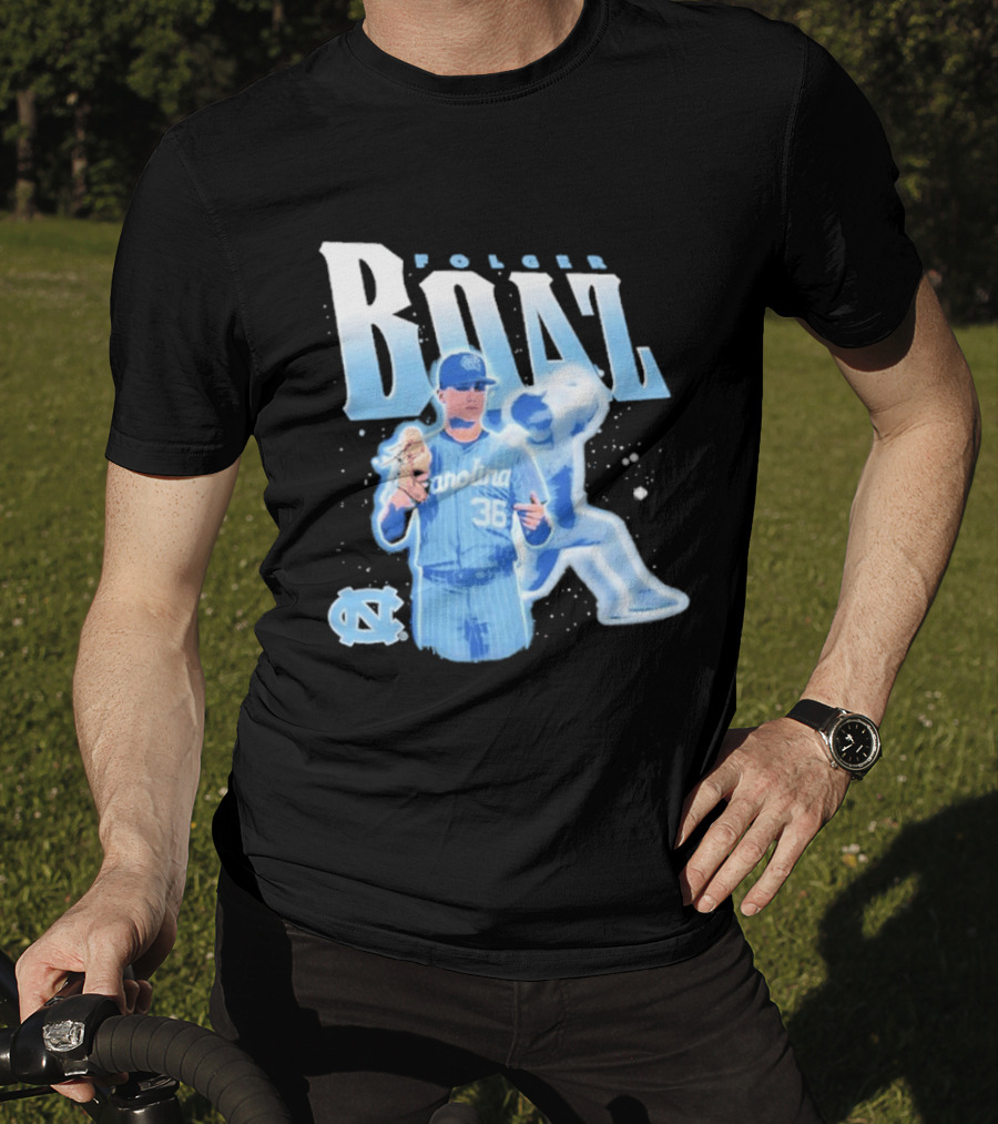 Folger Boaz Carolina Tar Heels Baseball 36 North Carolina Illustrated T-Shirt