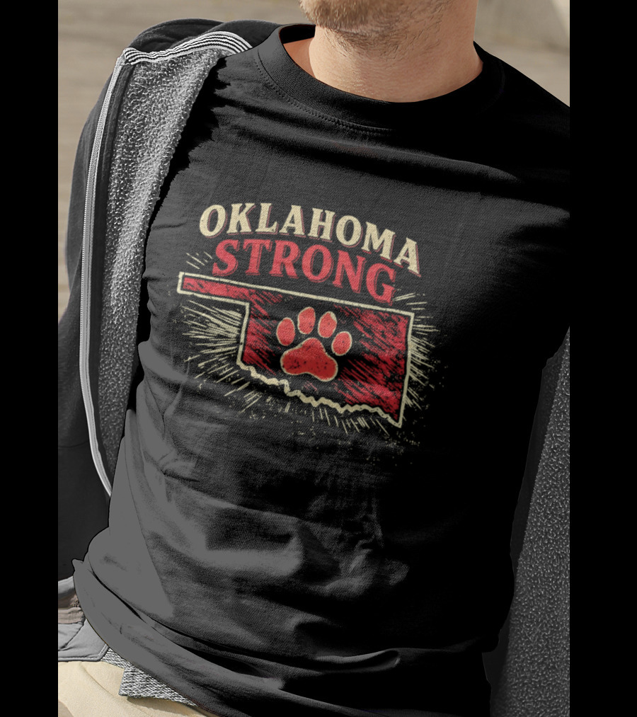 Oklahoma Strong 2026 State Pride Paw Print T-Shirt