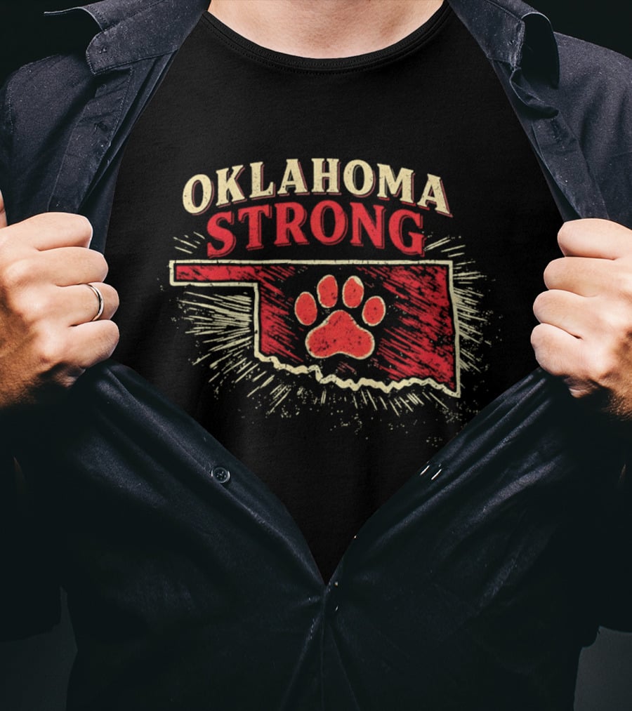 Oklahoma Strong 2026 State Pride Paw Print T-Shirt