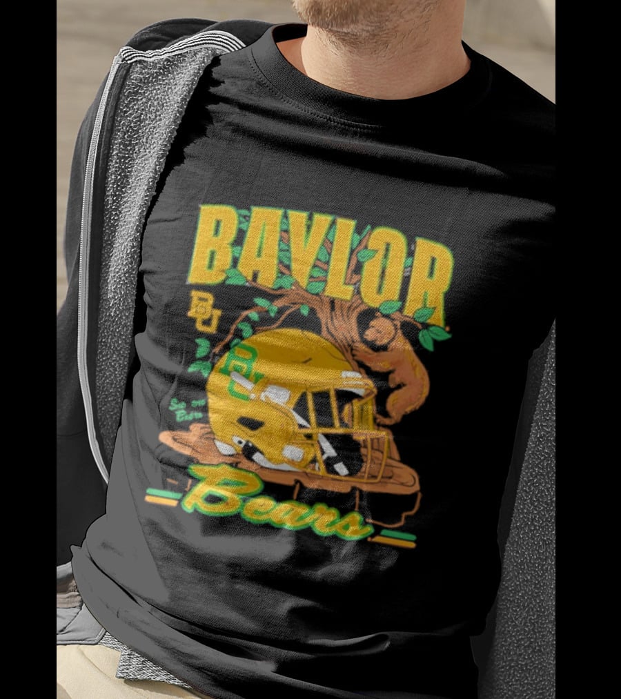 Baylor Bears Football Helmet With Bears And Trees T-Shirt