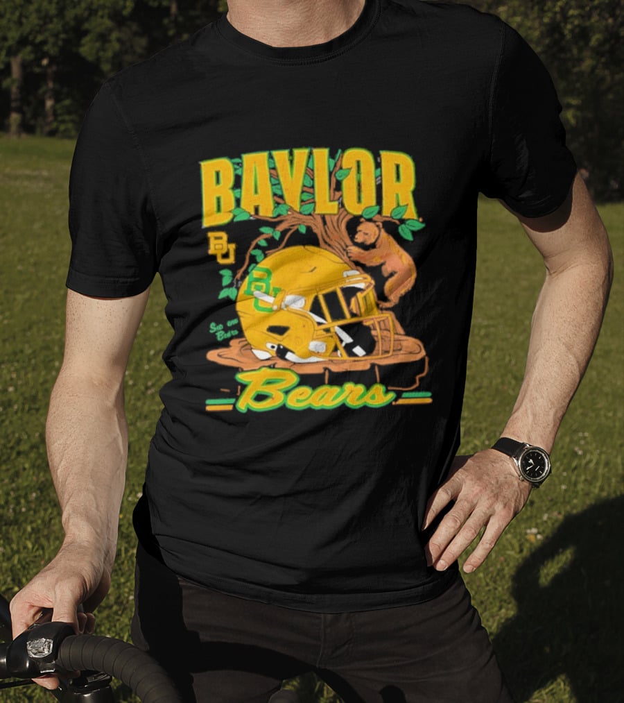 Baylor Bears Football Helmet With Bears And Trees T-Shirt