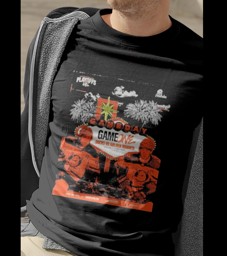 NHL Playoffs Gameday Game One Ducks Vs Vegas Golden Knights 10:30 PM Puck Drop T-Shirt