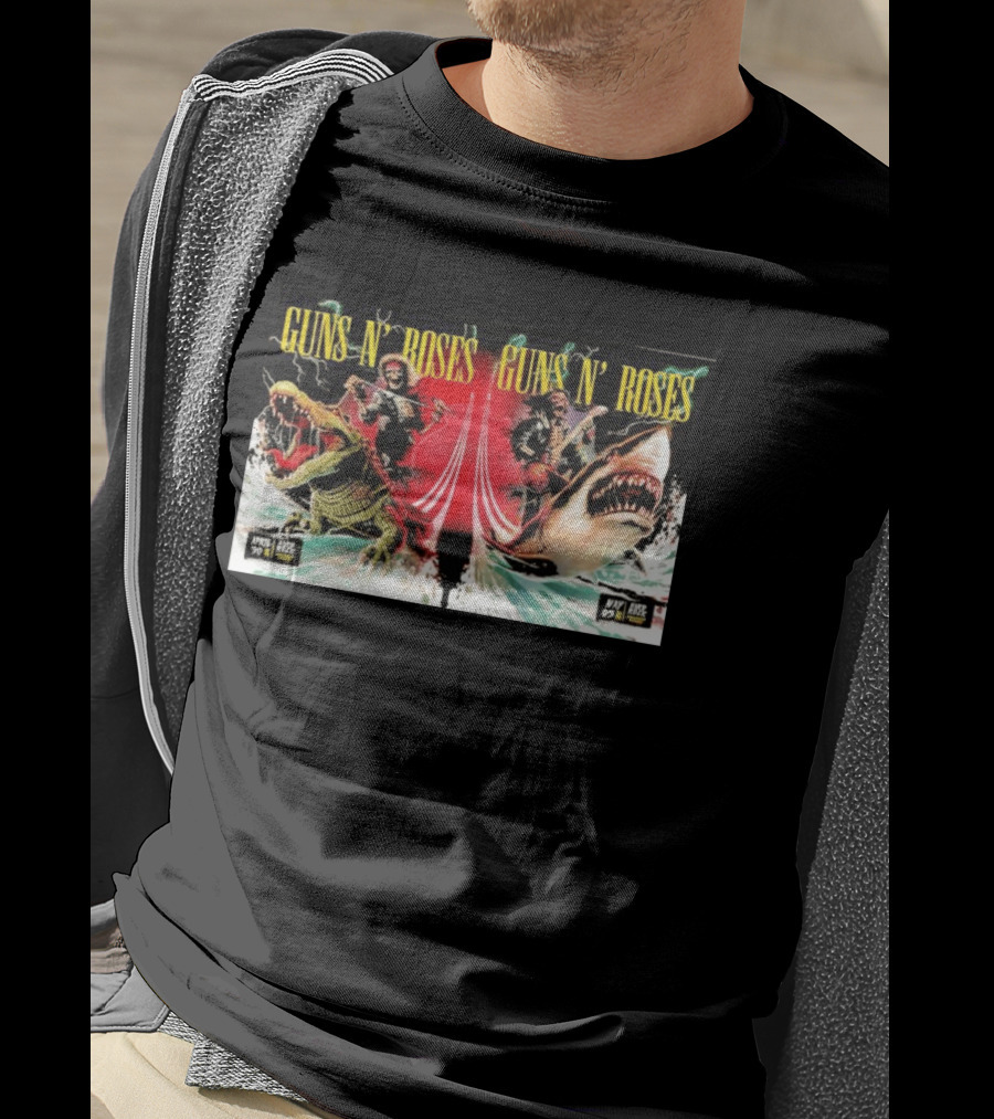 Guns N' Roses April 30 May 5 2026 Hollywood FL Crocodile Shark Skeleton Rock Tour T-Shirt