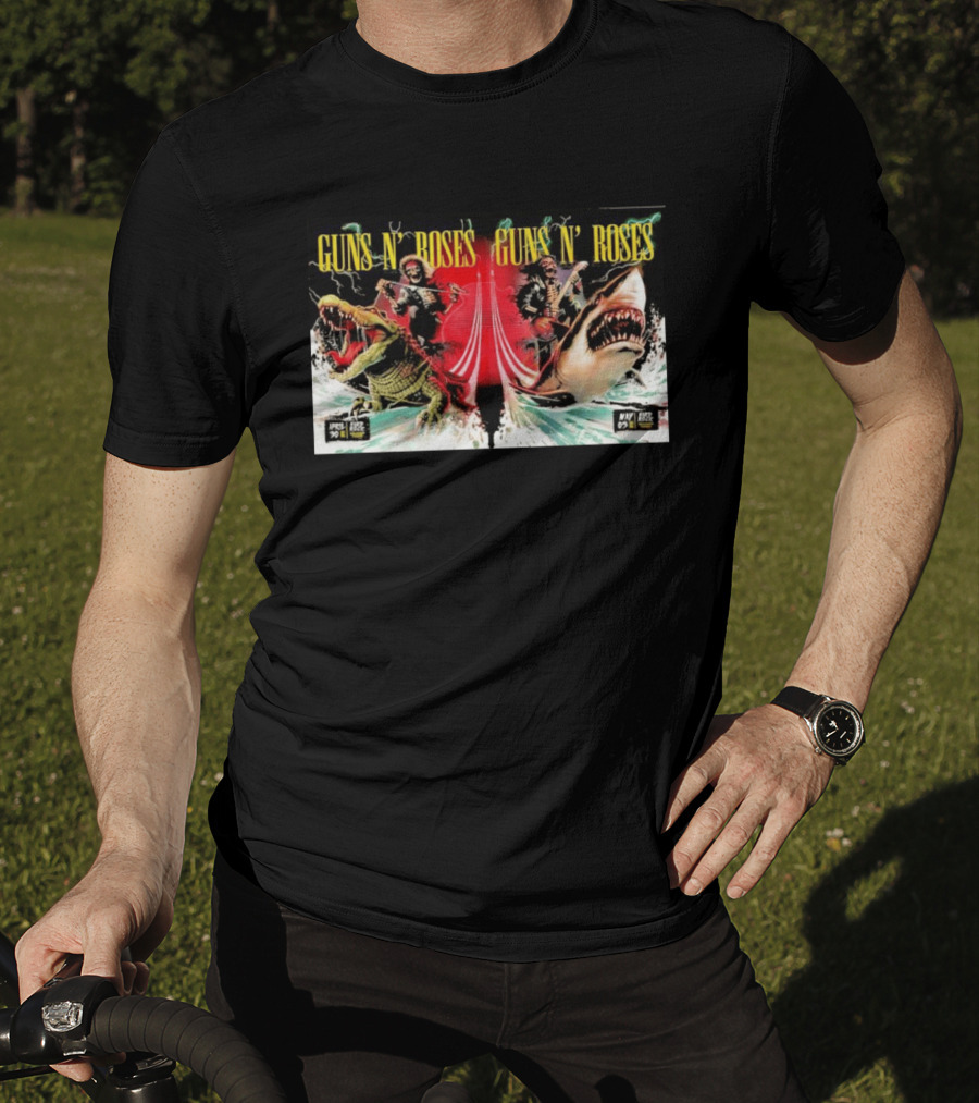 Guns N' Roses April 30 May 5 2026 Hollywood FL Crocodile Shark Skeleton Rock Tour T-Shirt