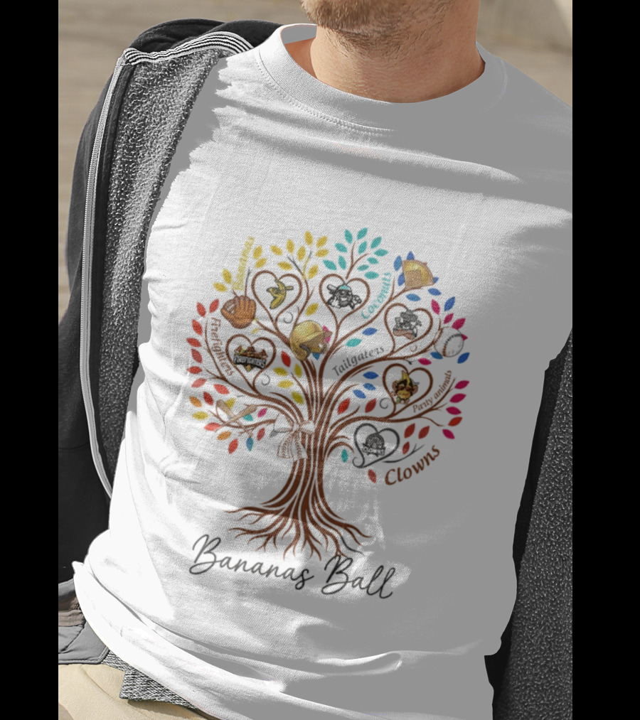 Bananas Ball Tree Tailgaters Clowns Baseball Teams T-Shirt