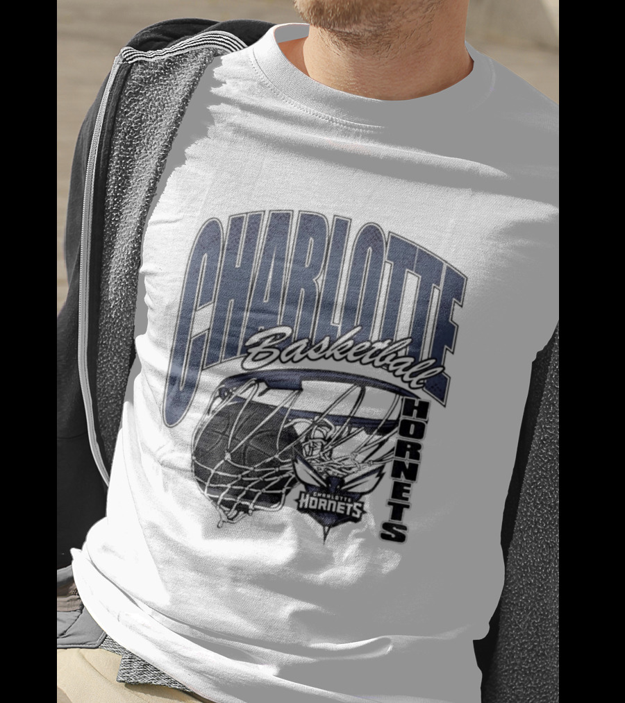 Charlotte Hornets Basketball Script Swish Iconic NBA Team T-Shirt