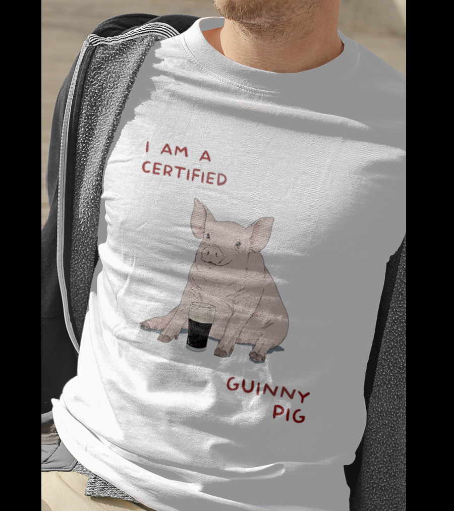 I Am Certified Guinny Pig With Beer Glass T-Shirt