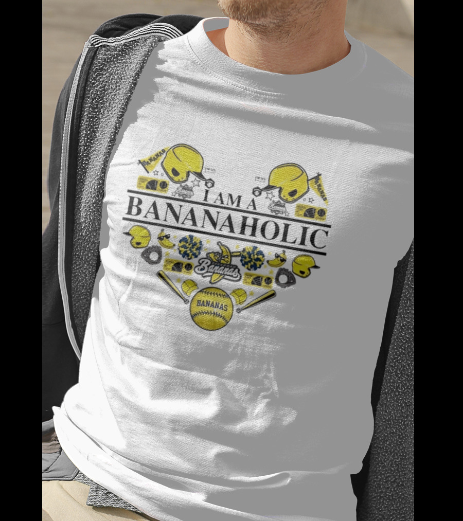 I Am A Bananaholic Bananas Baseball Fanatic T-Shirt