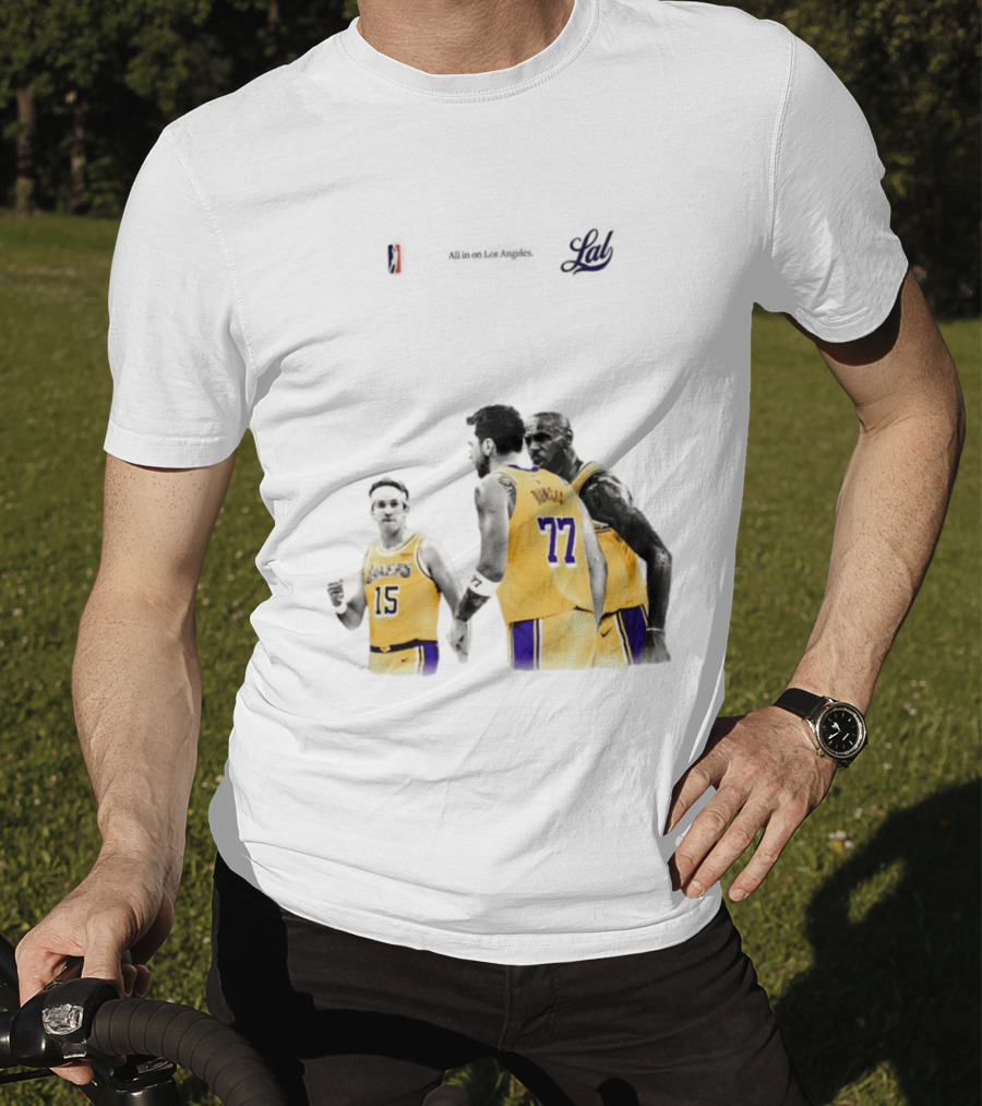 LeBron James Austin Reaves Luka Doncic Lakers Ring Season 2026 Los Angeles NBA Championship Dream Team T-Shirt