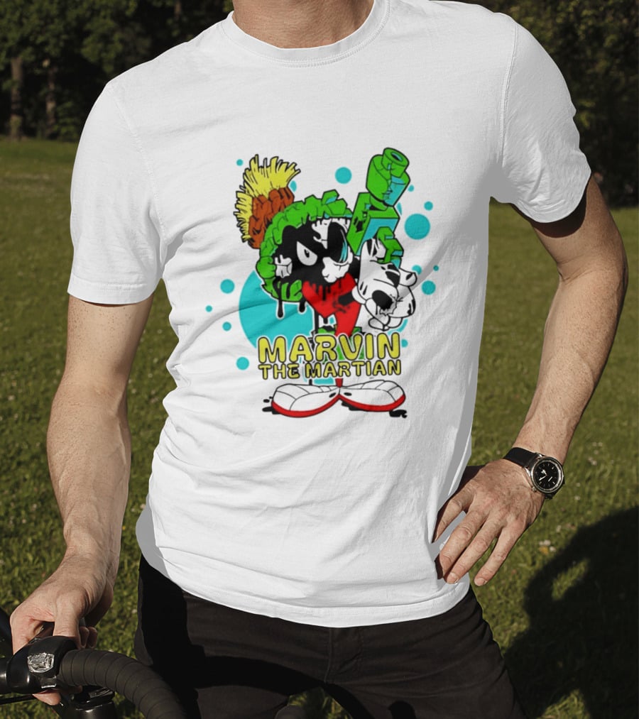 Marvin The Martian Retro Cartoon Character With Ray Gun T-Shirt