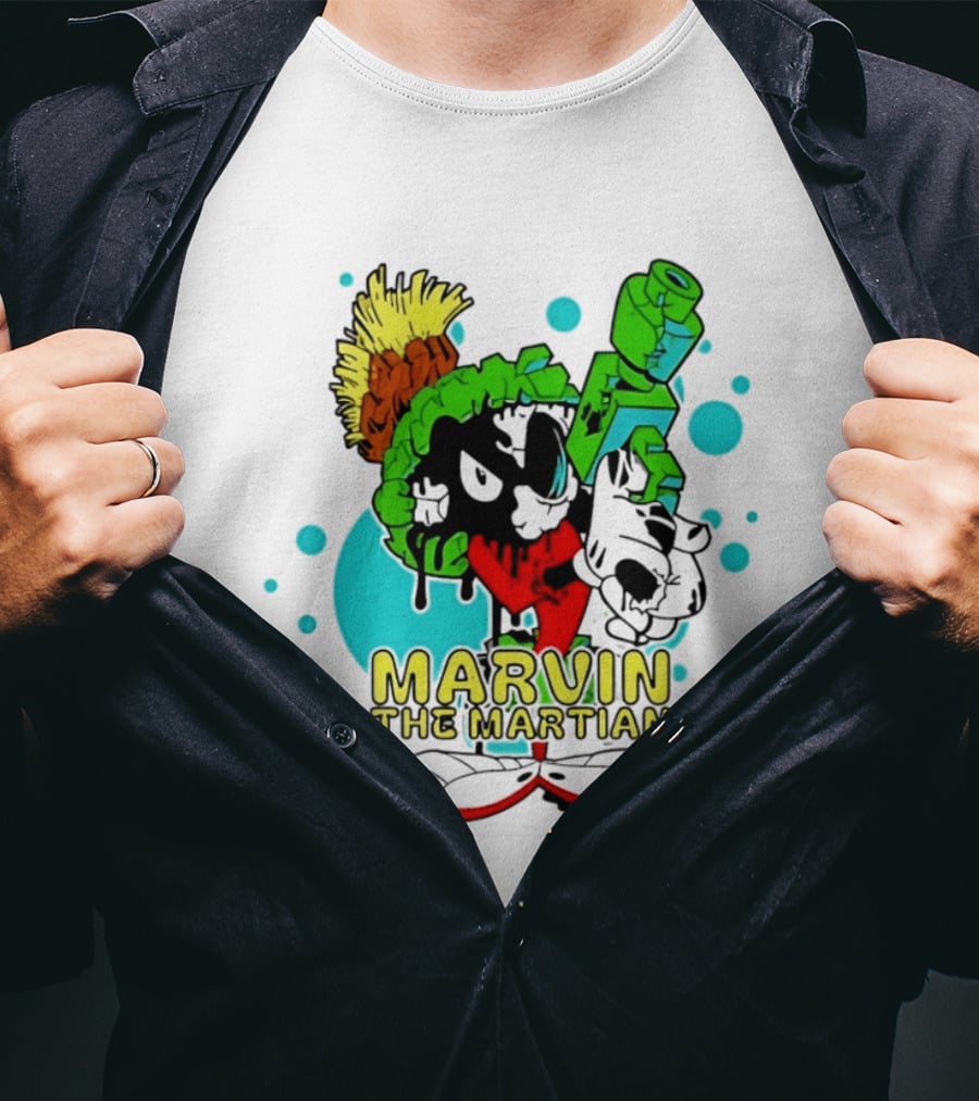 Marvin The Martian Retro Cartoon Character With Ray Gun T-Shirt