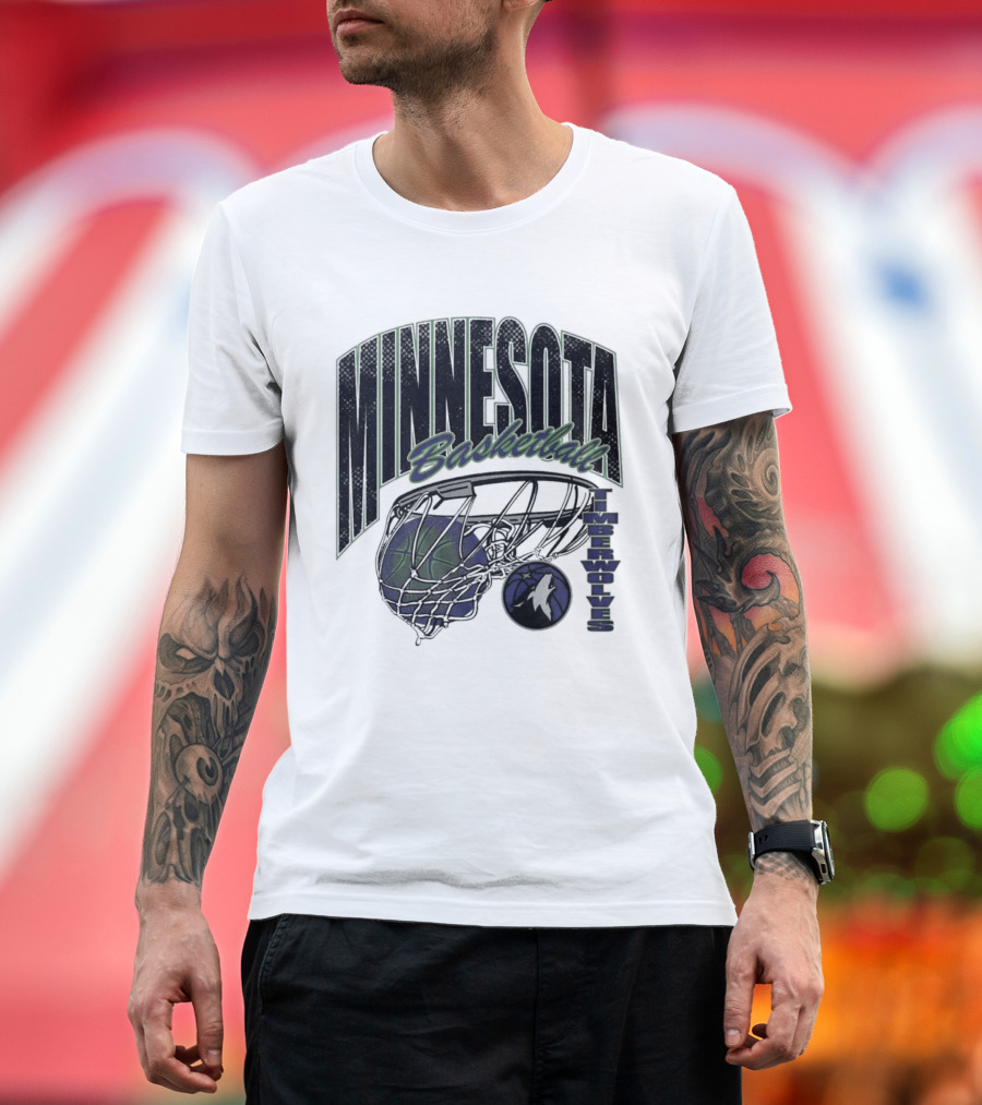 Minnesota Basketball Timberwolves Net And Ball T-Shirt