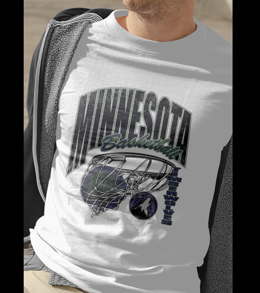 Minnesota Basketball Timberwolves Net And Ball T-Shirt