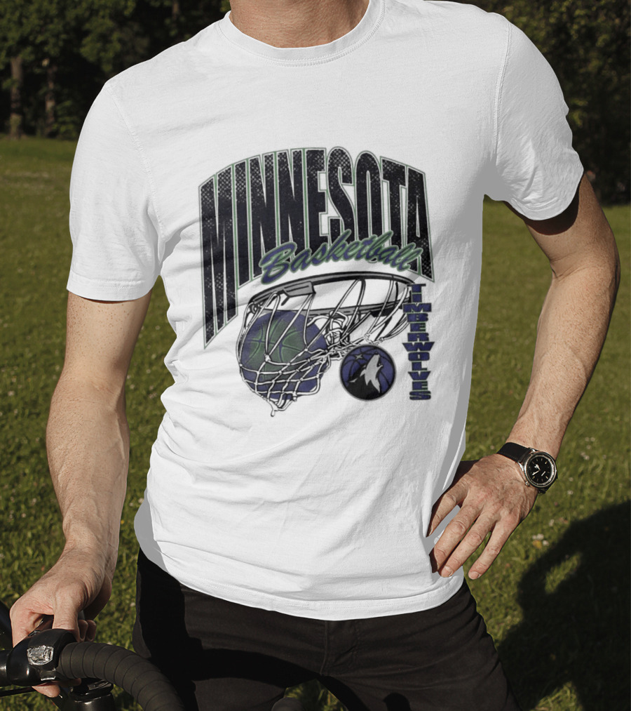 Minnesota Basketball Timberwolves Net And Ball T-Shirt