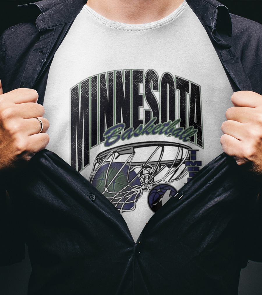 Minnesota Basketball Timberwolves Net And Ball T-Shirt