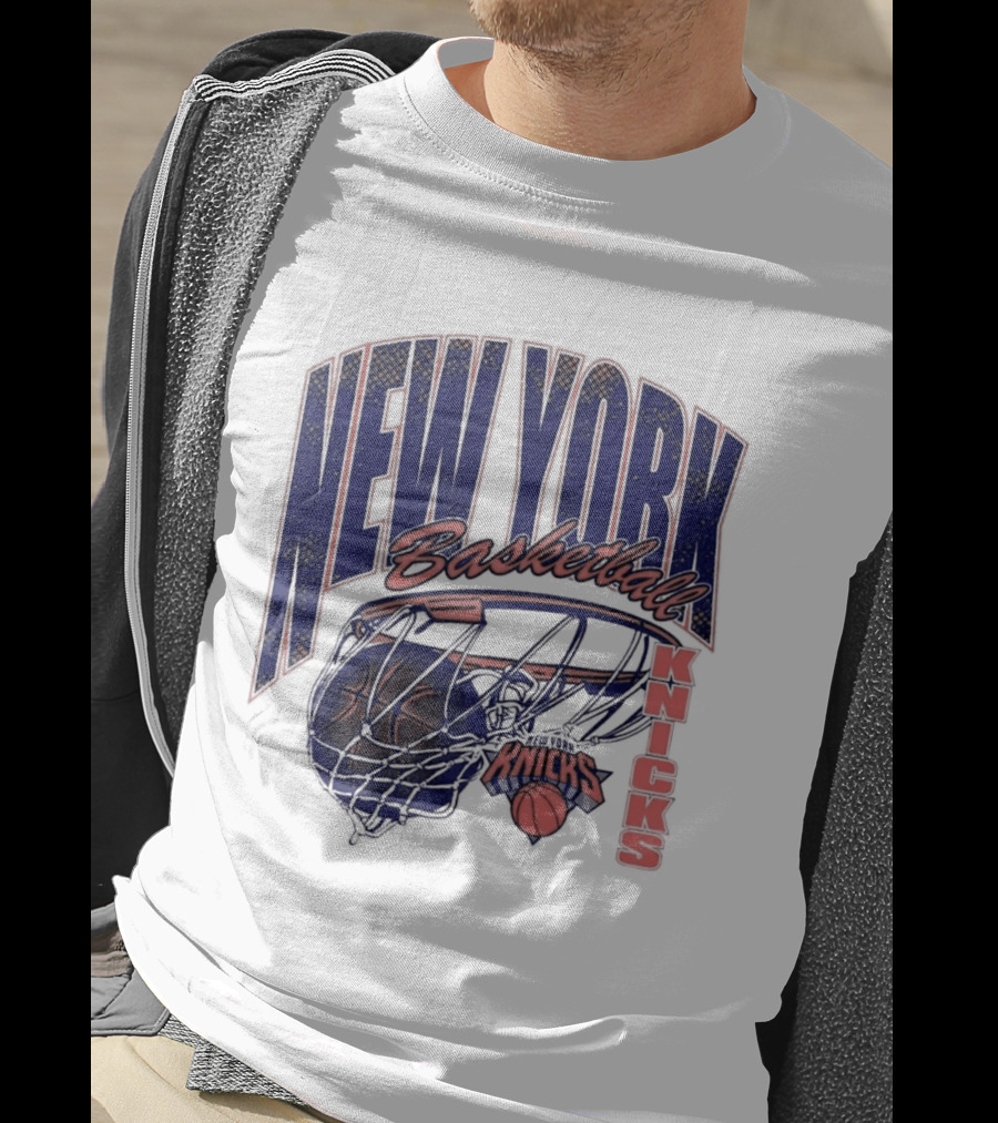 New York Basketball Knicks Net And Ball Swish T-Shirt