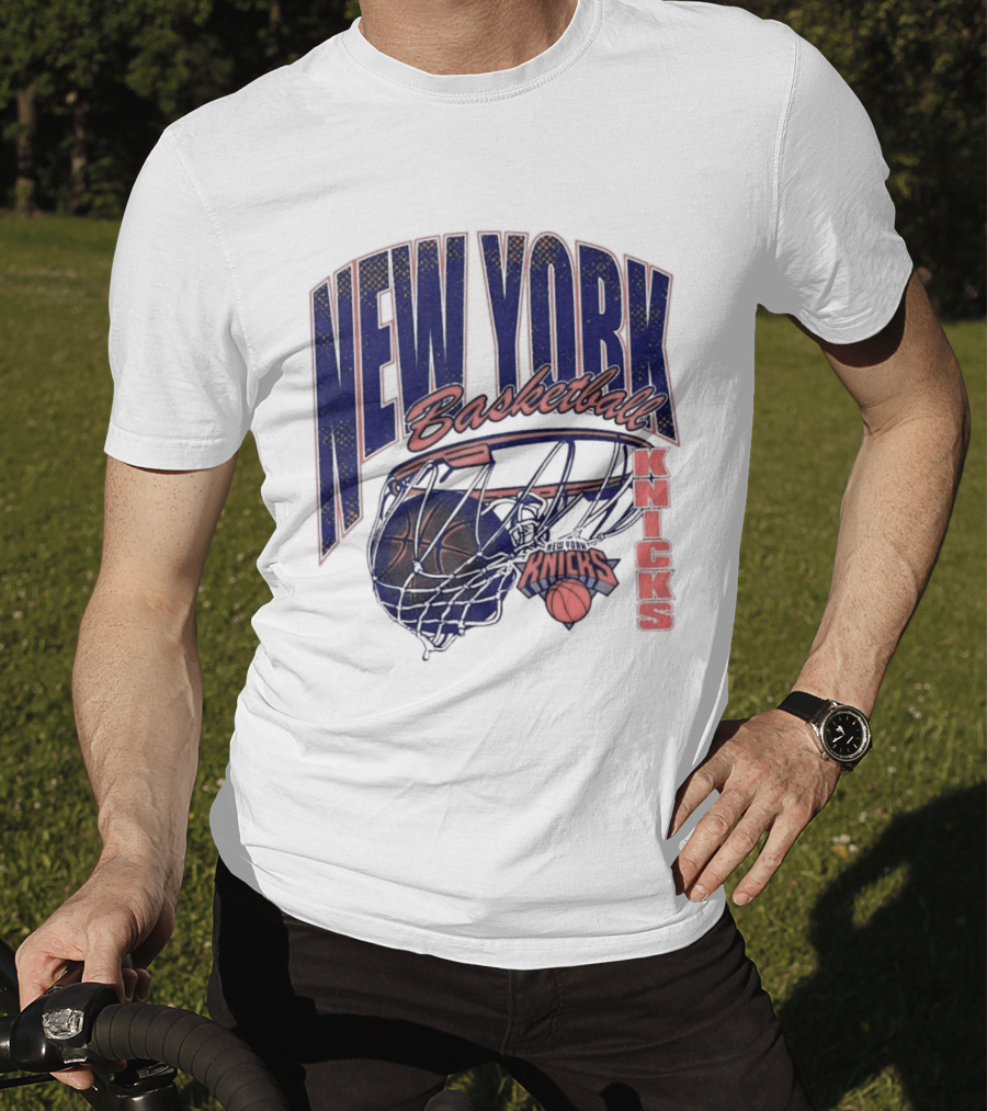 New York Basketball Knicks Net And Ball Swish T-Shirt