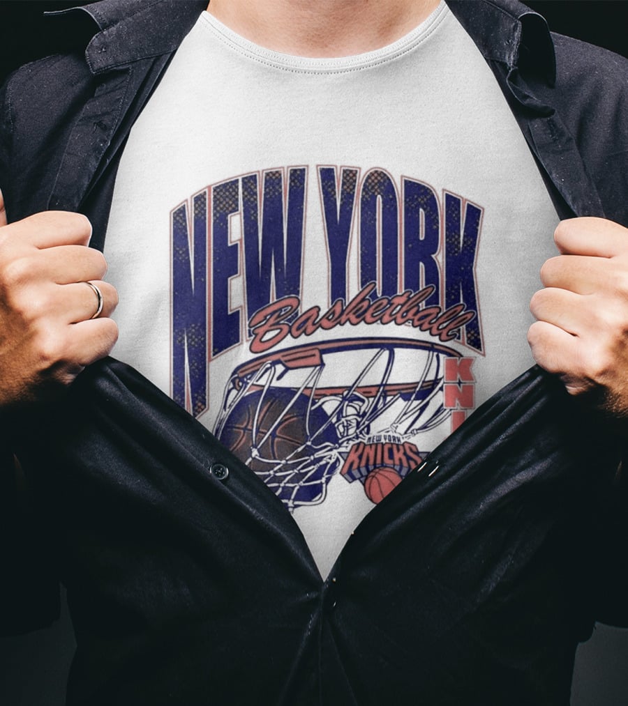 New York Basketball Knicks Net And Ball Swish T-Shirt