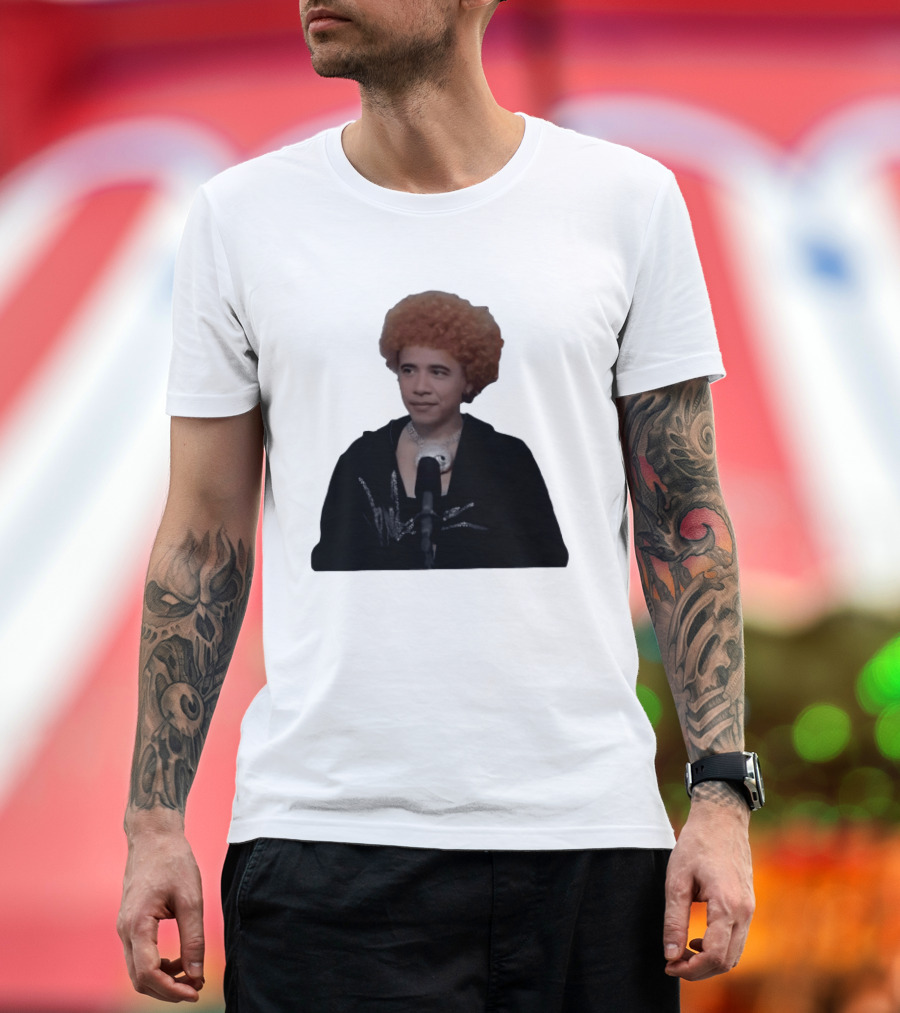 Obama Spice Meme Satirical Icon With Afro Wig T-Shirt