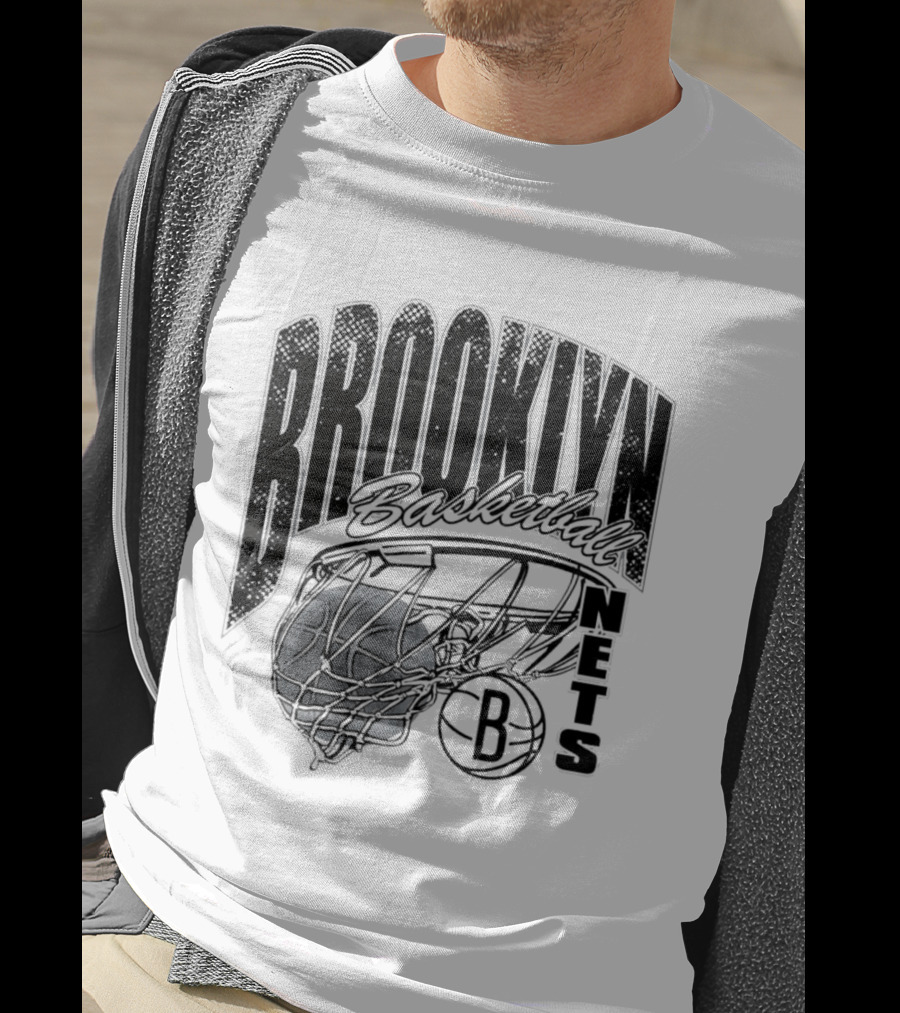 Brooklyn Basketball Nets Swish Ball Script T-Shirt