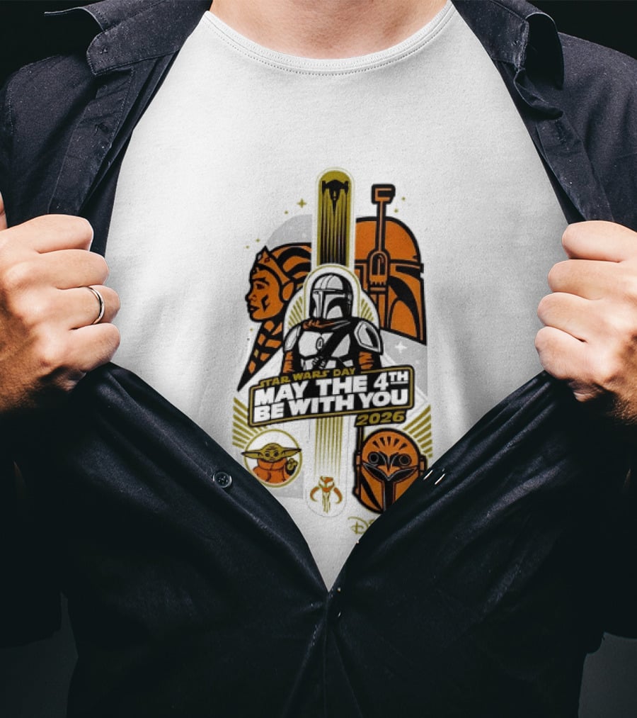 Star Wars Day May The 4th Be With You 2026 Ahsoka Mandalorian Grogu Celebration T-Shirt