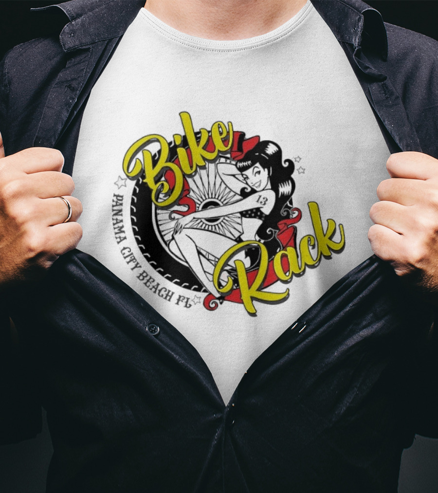 The Bike Rack Panama City Beach Florida Vintage Cycling T-Shirt