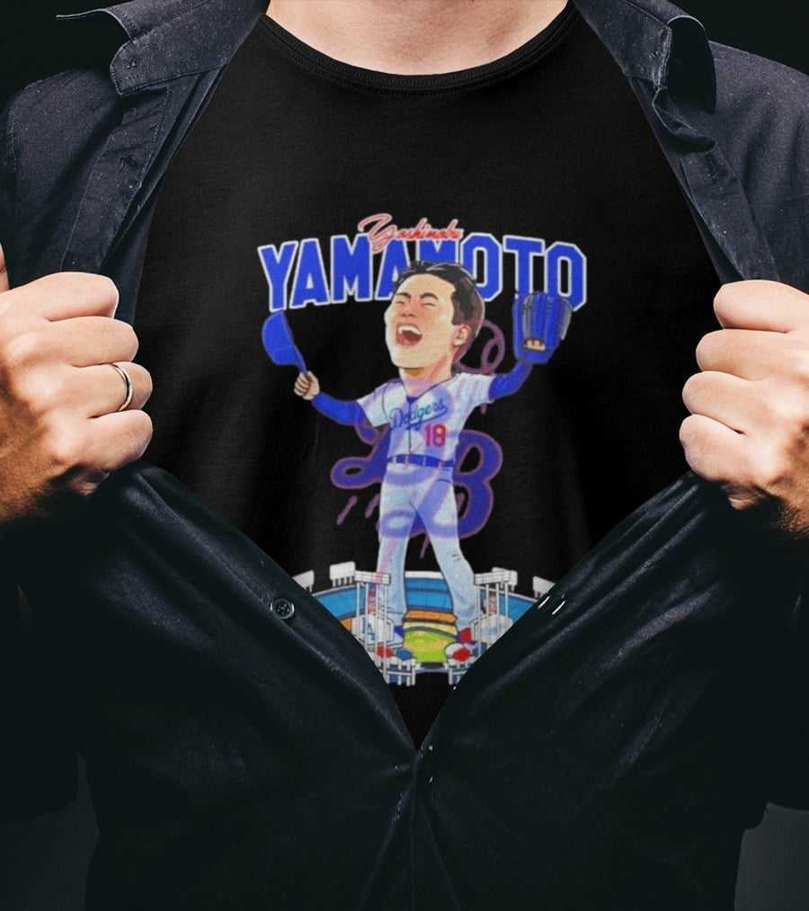 Celebrating Yamamoto Dodgers Baseball Victory T-Shirt