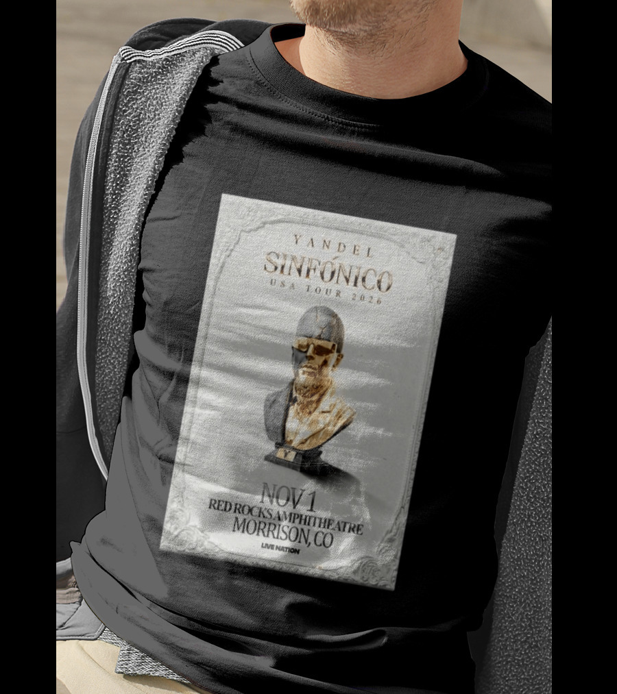 Yandel Sinfónico USA Tour 2026 Nov 1 Red Rocks Amphitheatre Morrison CO Live Nation T-Shirt