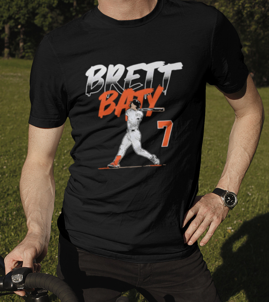 Brett Baty 7 New York Mets Slugger Swing T-Shirt