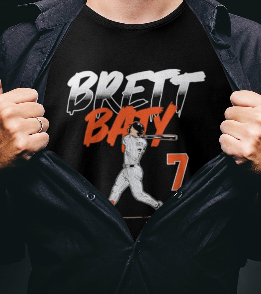 Brett Baty 7 New York Mets Slugger Swing T-Shirt
